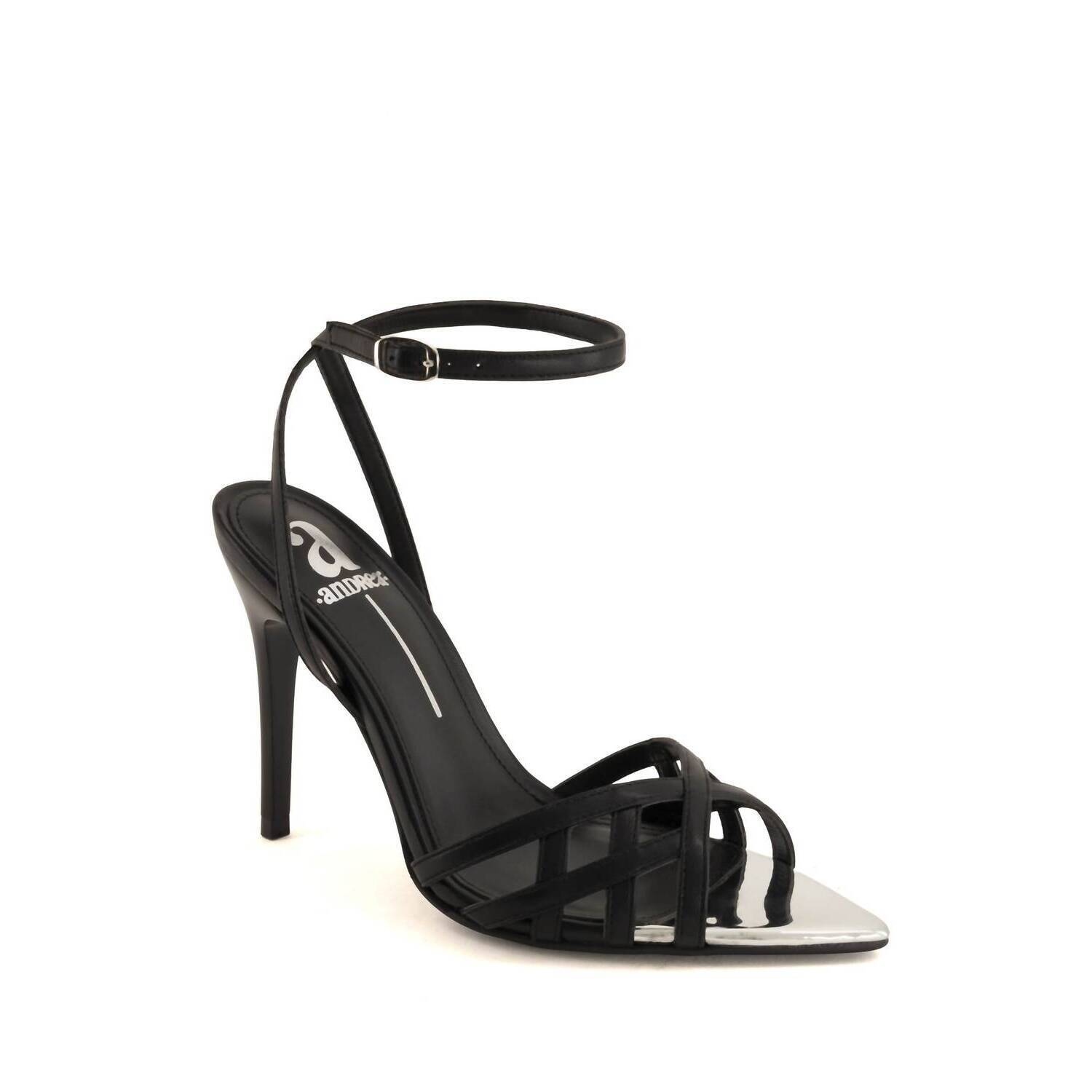 New Andrea Women's Strappy Stiletto Sandal In Black